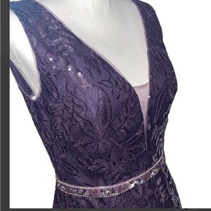 Evening Gown Custom Sz 8 Petite Formal; Dark Purple; NWT